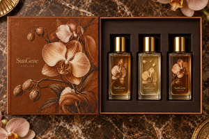 Boîte de découverte de parfum personnalisée Amber Orchid, style livre à charnières - Product Image 2