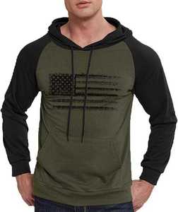American <b>Men's</b> Casual Vintage 100% Cotton Custom Logo Beaded Embroidery Long Sleeve Winter Hoodie Lined - Product Image 3