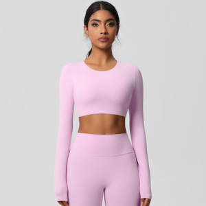 Ensemble de yoga 3 pièces pour femme, short taille haute, tailles et couleurs personnalisables, qualité supérieure, respirant, Spandex/Nylon, vente en gros - Product Image 1
