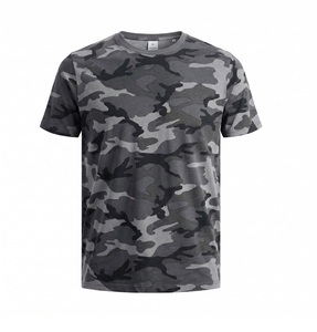 เสื้อยืดลำลองผู้ชายสไตล์สปอร์ต ทรงหลวม ผ้าฝ้าย 100% ระบายอากาศได้ดี น้ำหนัก 220 กรัม ผ้า Worsted ป้องกันการเป็นขุย แขนสั้น ทันสมัย - Product Image 2