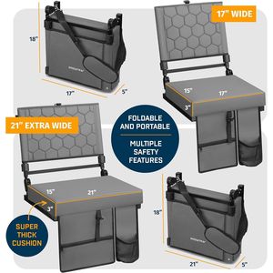 Sedile Pieghevole Reclinabile da Stadio con Supporto per la Schiena per Gradinate - Product Image 5