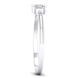เรเยส โซลิแทร์ เงินสเตอร์ลิง 925 มอยซาไนต์แหวนหมั้นสำหรับผู้หญิง 14k ทองคำขาวเครื่องประดับงานแต่งงานของขวัญวันครบรอบ - Product Image 3