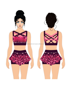 ชุดยูนิฟอร์มเชียร์ลีดเดอร์ผ้าโพลีเอสเตอร์คอตตอน พร้อมลายพิมพ์แบบรีดร้อน ออกแบบชุดเชียร์ลีดเดอร์ตามสั่ง - Product Image 6