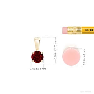 14K 18K Pure <b>Gold</b> Round Cut 0.24Ct Natural Red Ruby Gemstone Solitaire <b>Pendant</b> Handmade 2026 New Trending Casual Wear Necklace - Product Image 3
