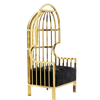 Fauteuil de détente de luxe italien en acier inoxydable, fauteuil lounge design moderne pour villa et manoir, fauteuil d'appoint de caractère