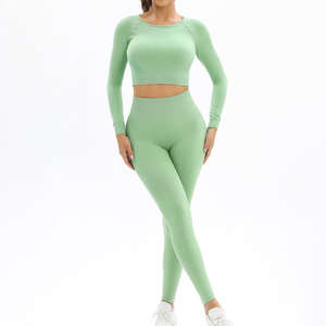 Leggings Deportivos de Yoga para Mujer, de Alta Elasticidad, para Gimnasio, Pilates y Fitness, Color Sólido, Venta al Por Mayor - Product Image 1