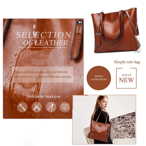 Bolso Tote de Cuero Genuino Clásico para Mujer, Gran Capacidad, Estilo Casual, Color Marrón, Dos Asas, Diseño Abierto, Uso Diario - Product Image 6