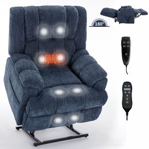 Sillón Reclinable Eléctrico con Doble Motor y Masaje Térmico, Posición Infinita, Soporta hasta 350 LBS, con Control Remoto, Firmeza Media para Usuarios Pesados - Product Image 3