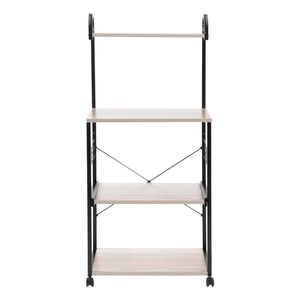 Scaffale da Cucina in Metallo a 4 Ripiani con Supporto per Microonde, Porta Forno e Portabottiglie Design Artisasset - Product Image 5