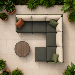 Sofá Moderno para Exteriores con Estructura de Aluminio, Cama de Patio Acolchada, Asientos para Jardín - Product Image 4