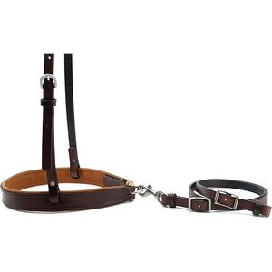 Jeereal Premium Cavezza in Pelle Oliata Pesante con Imbottitura Morbida e Cinghia di Fissaggio, Ausilio Efficiente per l'Addestramento, Accessori per Set Equestri - Product Image 2