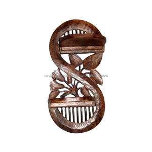 Soporte de pared de madera de primera calidad, Diseño Artesanal hecho a mano para una elegante decoración para sala de estar disponible en múltiples estilos únicos - Product Image 1