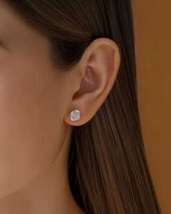 Boucles d'oreilles solitaires ovales en diamant de laboratoire scintillant de 1,01 carat avec or massif 14 carats, idéales pour les femmes, pour les fêtes et comme bijoux de promesse - Product Image 5