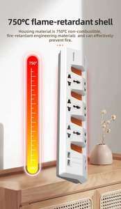 3000W Home Office Use 2026 New Arrivals Overload Switch 6 Outlets 4 USB Fast Charge <b>Extension</b> Cords <b>Socket</b> Power Strip 13A - Product Image 2