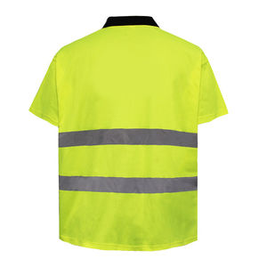 Camiseta Polo de Seguridad Reflectante de Alta Visibilidad para Hombre, 100% Poliéster, Manga Larga, Amarilla, para Trabajo en Carreteras - Product Image 3