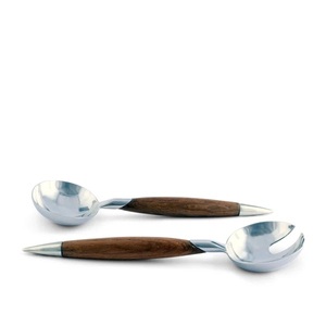 Bulk Wholesale Stainless Steel Salad <b>Tongs</b> Modern Wood Handle Buffet <b>Serving</b> Set Catering & Restaurant Grade Metallic Tableware - Product Image 3