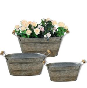 Maceta Ovalada de Hierro Galvanizado, la Más Vendida, para Decoración Interior y Exterior, Venta al por Mayor - Product Image 4