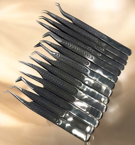 Juego de pinzas para pestañas-14 piezas, recubiertas de plasma negro - Product Image 2