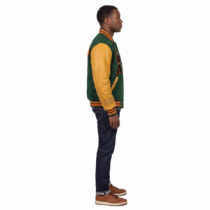 Blouson universitaire personnalisé haut de gamme pour homme en laine méltone 550 GSM et cuir de vachette, style Letterman archivistique, pour fraternités et HBCU, vêtement d'extérieur OEM - Product Image 3
