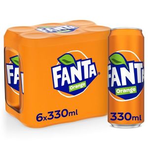 Bebida Carbonatada Fanta Naranja, 6 Latas de 330 ml, Refresco con Sabor a Frutas, Suministro al por Mayor, Calidad de Exportación - Product Image 1