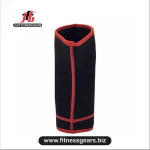 Genouillère en néoprène noir avec bordure rouge, à enfiler, compression, soutien, respirante, protection universelle unisexe toutes saisons - Product Image 5