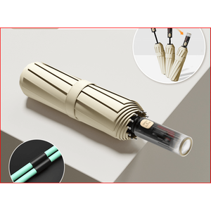Ombrello Completamente Automatico, Ampliato e Rinforzato, Doppio Uso per Sole e Pioggia, Pieghevole, per Uomini e Donne, in Tessuto Pongee - Product Image 4