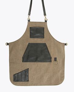 Capa de Peluquería de Lona con Bolsillos de Cuero, Delantal de Barbero Resistente, Ropa de Trabajo para Salón - Product Image 5