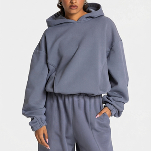 Ensemble de survêtement hiver oversize pour femme, coupe ample, molleton 100% coton 500 GSM, sweat à capuche et pantalon de jogging, logo personnalisé, anti-plis - Product Image 3
