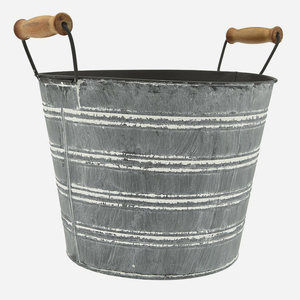 Antique Copper Galvanized Metal <b>Large</b> <b>Planter</b> with Tray - Product Image 4