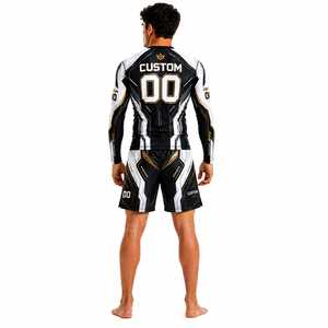 Wholesale High Manufacturer Best Selling MMA Rash Guard Shirt Black White Sublimation Workout Wear Online Sale Rash Guard - Product Image 3
