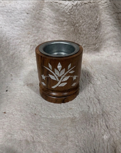 Brûleur à bakhoor circulaire en bois naturel fait main avec incrustation de nacre, sculpté à la main, de qualité supérieure, finition de coquillage de mer, brûleur en bois de qualité supérieure. - Product Image 2