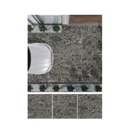 Ubin Terrazzo Modern 120x120mm 600x600mm ubin mengkilap Digital Glossy lapisan keramik dipoles porselen lantai warna-warni Firebrick