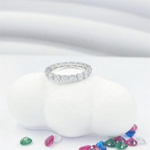 Elegant Fine Jewelry <b>Sterling</b> <b>Silver</b> Rhodium Plated 4-Layer Gold Quality Prong <b>Set</b> Brilliant Cut Moissanite Classic Style <b>Ring</b> - Product Image 6