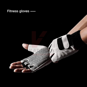 Unisex <b>Half</b> Finger PU Leather Fitness Gloves Non <b>Slip</b> Adjustable Wrist Strap Gym Workout Training Grip Gloves training grip - Product Image 1