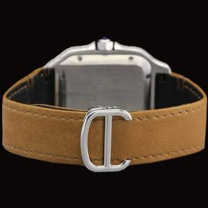 Export Quality Brown Leather Band Moissanite Diamond <b>Watch</b> with Crystal Studded & Blue Durable Quartz Movement White Gold <b>Watch</b> - Product Image 4