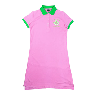 Vestido Polo Bordado para Mujer con Cuello y Mangas en Contraste, Algodón Premium, Manga Corta, Ropa Casual de Moda - Product Image 1