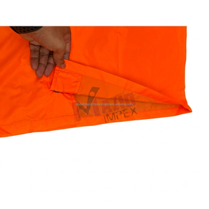 High Visibility Safety Jacket Orange Reflective <b>Strips</b> Waterproof Long Raincoat for Outdoor Work Traffic Safety - Product Image 6