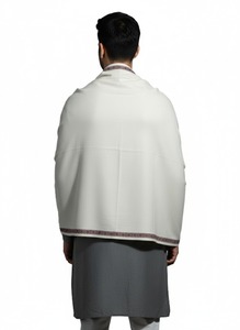 Men's <b>Wool</b> Shawl Long Winter <b>Wrap</b> with Geometric Pattern Embroidered Border Quick-Dry & Breathable for Daily Use - Product Image 4