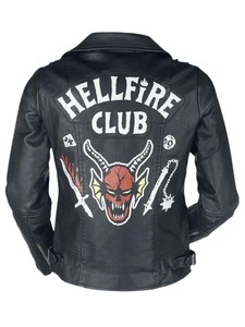 เสื้อแจ็คเก็ตหนังสีดำสำหรับทุกเพศ รุ่น Hellfire Club - Product Image 2