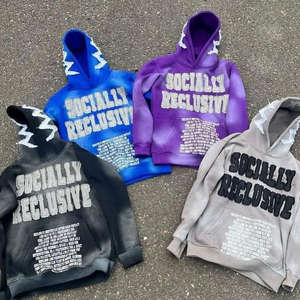 Sudadera con Capucha de Marca Privada con Pedrería, Estilo Oversize, Lavado Ácido y Efecto Desgastado - Product Image 5