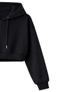 Ensemble short et sweat à capuche court noir pour femme, imprimé papillon, tenue décontractée deux pièces en molleton de coton, vêtements de détente, fabricant en gros - Product Image 2