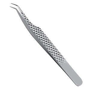 Logo personnalisé 45 °   Pince à épiler professionnelle pour extensions de cils à pointe fine angulaire, outil pour artiste en cils, fournisseur en gros OEM - Product Image 1