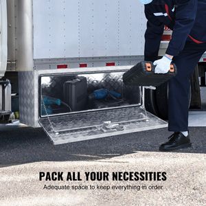 Cassetta per camion in alluminio resistente 36 x 17 x 18 con piastra diamantata, serratura e chiavi, resistente all'acqua, accessori per il controllo del carico del pickup - Product Image 3