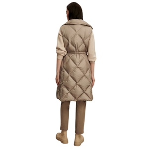 Gilet long matelassé sans manches pour femme, avec fermeture éclair sur le devant, taille ajustable, respirant, écologique, vêtement d'extérieur décontracté pour l'automne - Product Image 4