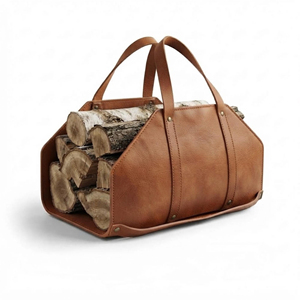 Heavy Duty Genuine Leather Firewood <b>Carrier</b> <b>Bag</b> Portable Fireplace Wood Log <b>Storage</b> Tote Camping Gear LLR-0130 - Product Image 2