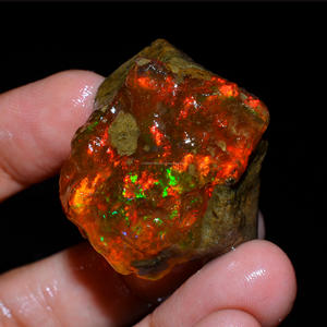 โอปอลเอธิโอเปียแบบหยาบ 3 ชิ้น คุณภาพเยี่ยม เกรดพรีเมียม 100% ธรรมชาติ แบบ Welo Fire Oily สำหรับทำเครื่องประดับ - Product Image 3