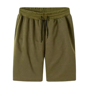Shorts bleus unis pour hommes de haute qualité, design minimaliste et épuré, tissu léger et doux, taille élastique, décontractés pour l'été et le quotidien - Product Image 3