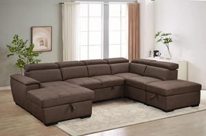 <span class=keywords><strong>Sofá</strong></span> <span class=keywords><strong>Cama</strong></span> Convertible Impermeable de Tela de Microfibra con Almacenamiento, <span class=keywords><strong>Sofá</strong></span> Seccional en Forma de L, <span class=keywords><strong>Sofá</strong></span> <span class=keywords><strong>Cama</strong></span> Plegable para Espacios Pequeños - Product Image 2
