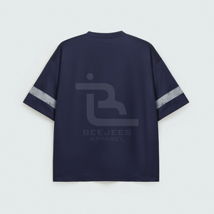 Men's Oversized <b>Navy</b> <b>Blue</b> American Football Jersey Short Sleeve Mesh T-<b>Shirt</b> Printed Dot Number 03 Front Logo Summer Streetwear - Product Image 3