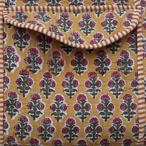 Bolsa de Viaje de Gran Capacidad con Estampado Floral Amarillo, Bolsa de Lona con Cierre de Cremallera para Compras y Vacaciones - Product Image 5